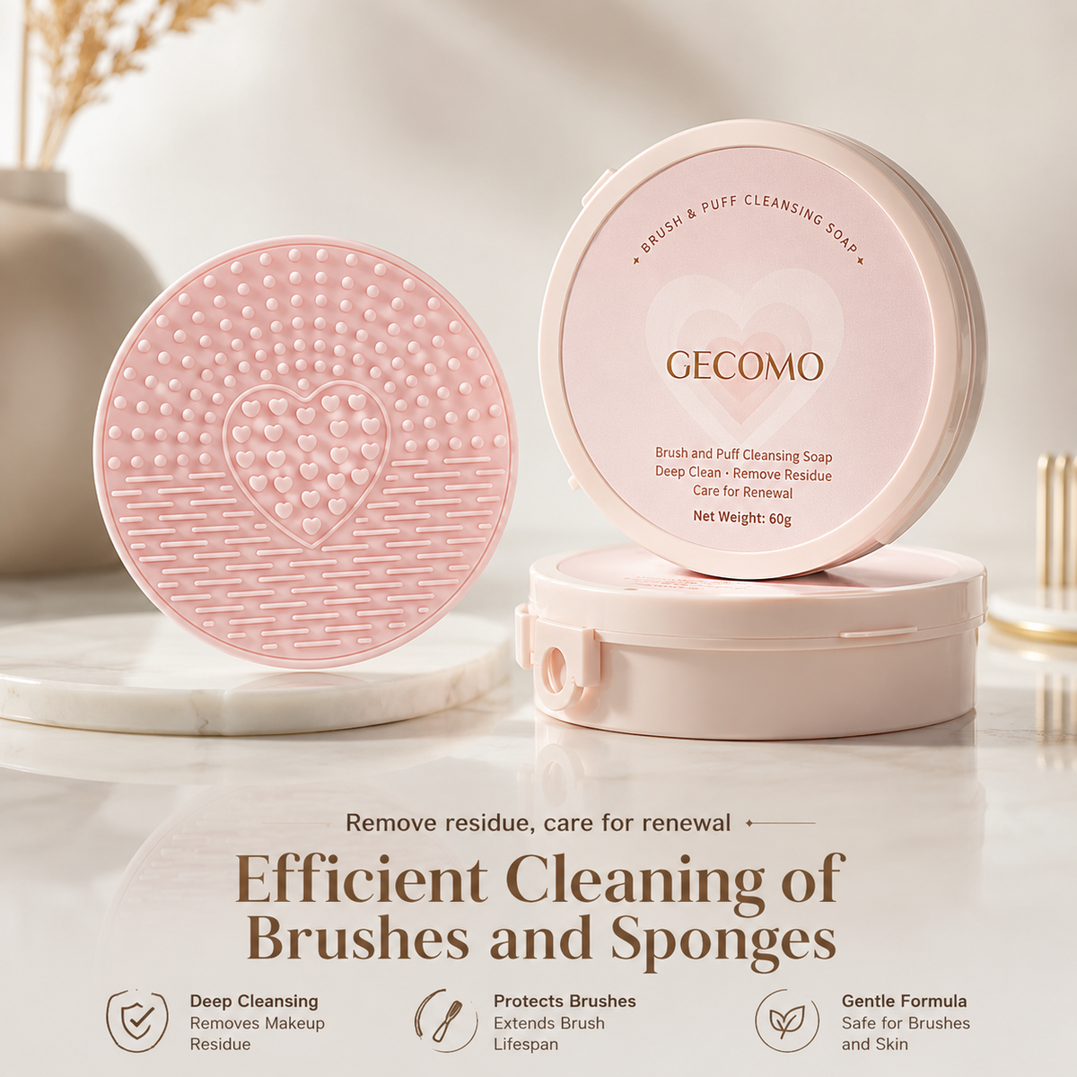 LuxeBrush Deep Clean Soap & Scrub Pad – For Makeup Brushes & Sponges